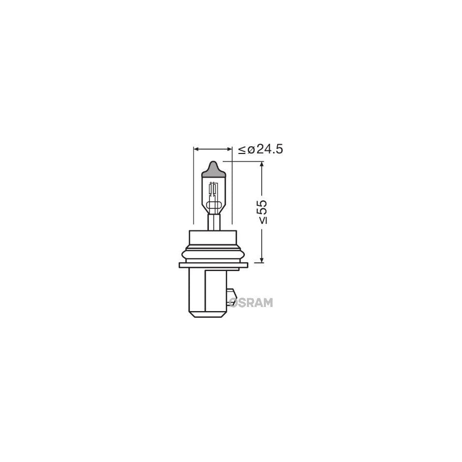 OSRAM ORIGINAL 9007 Bulb, spotlight HB5 12V 60/55W PX29T Halogen