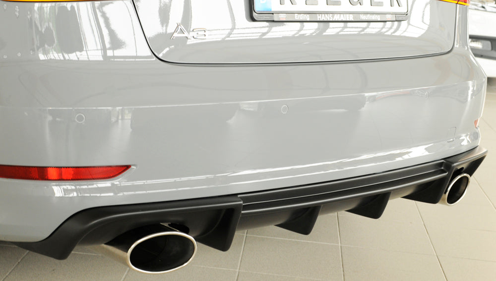 Rieger 00056809 Audi 8V Rear Diffuser for Sport Tailpipe Left & Right (A3 & S3) -  Matte Black