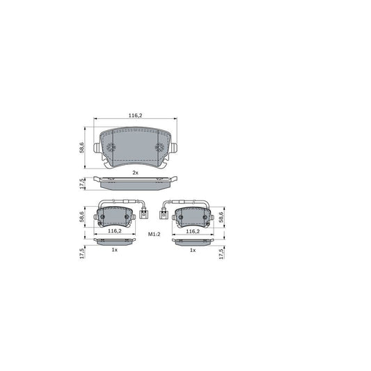 Bosch 0986424057 Brake Pad Set For Bentley Continental BP2281