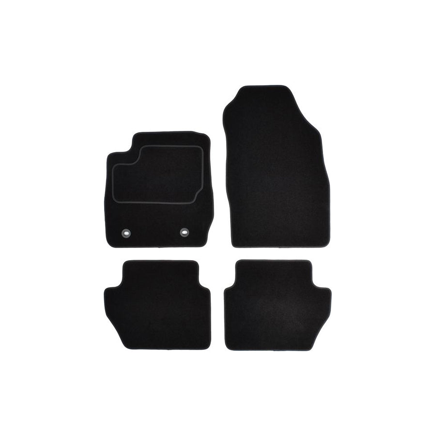CUSTOPOL FOR90C Floor mat set for FORD Fiesta Mk6 Saloon Textile, Front and Rear, Quantity: 4, Black