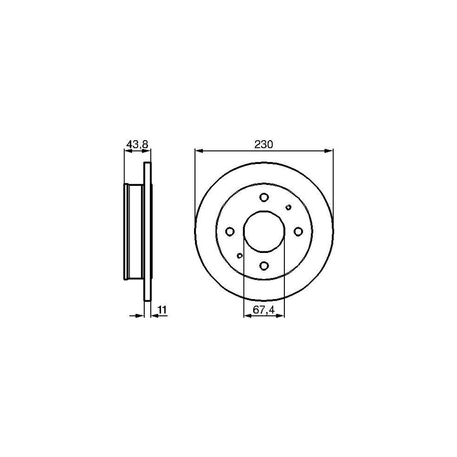 BOSCH 0 986 478 727 Brake Disc for HYUNDAI Amica Atoz MX Solid Oiled