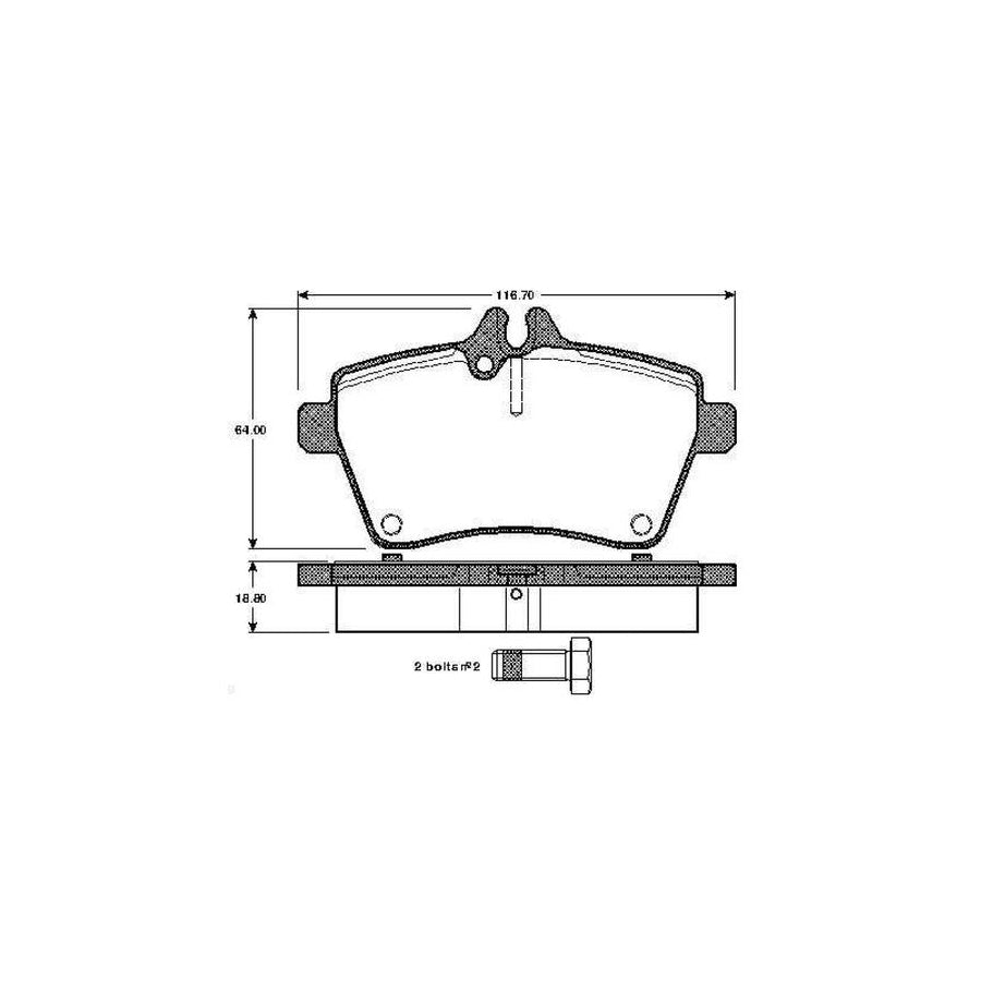 Bosch 0986Tb2898 Brake Pad Set Excl Wear Warning Contact With Bolts With Accessories
