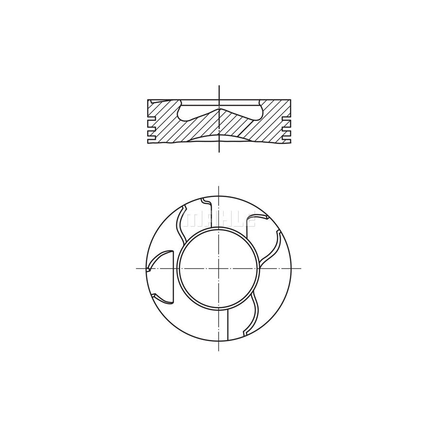 MAHLE ORIGINAL 007 PI 00107 000 Piston 104,0 mm, with piston rings, with cooling duct, with piston ring carrier
