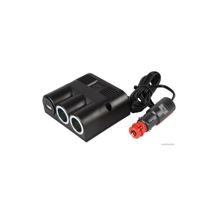 HERTH+BUSS ELPARTS 51306865 Cigarette lighter splitter 16A, Electromagnetic Compatibility (EMC), with overvoltage protection, with pipe, with plug