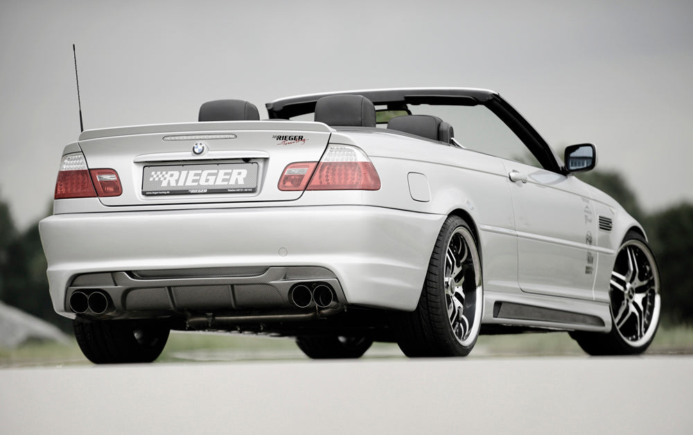 Rieger 00099826 BMW 3 Series E46 Rear Diffuser for Twin Tailpipe Left & Right - Carbon-Look