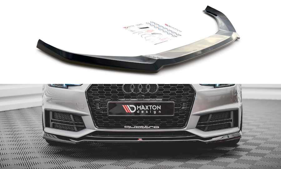 Maxton Design AU-A4-B9-SLINE-FD4T Front Splitter V.4 Audi S4 / A4 S-Line B9 | Duco Car Parts UK Car Parts