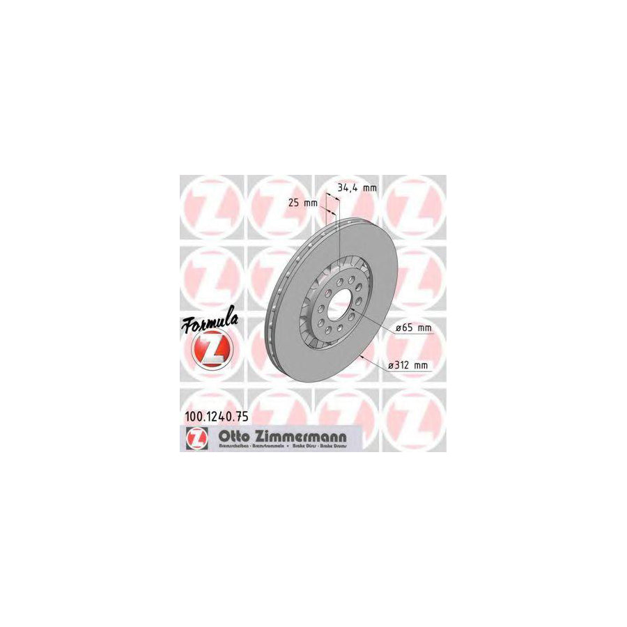 ZIMmERMANN 100 1240 75 Brake Disc Vented