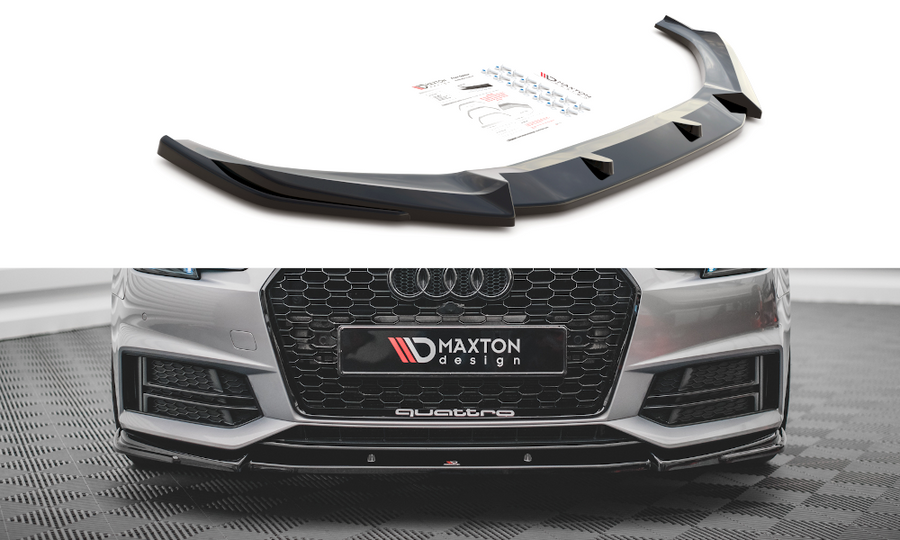 Maxton Design AU-A4-B9-SLINE-FD3T Front Splitter V.3 Audi S4 / A4 S-Line B9 | Duco Car Parts UK Car Parts