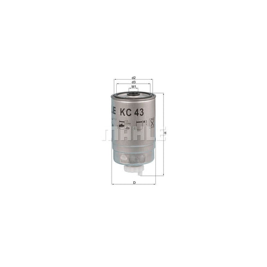 MAHLE ORIGINAL KC 43 Fuel filter Spin-on Filter