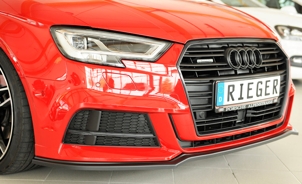 Rieger 00056811 Audi 8V Front Splitter (A3 & S3) -  Matte Black
