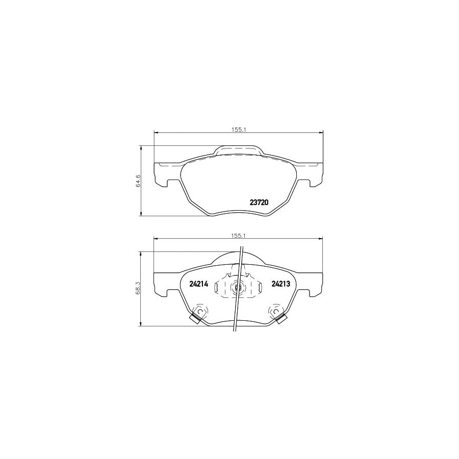 Hella 8DB 355 010 831 Brake Pad Set For Honda Accord With Acoustic Wear Warning