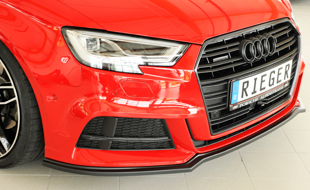 Rieger 00056811 Audi 8V Front Splitter (A3 & S3) -  Matte Black