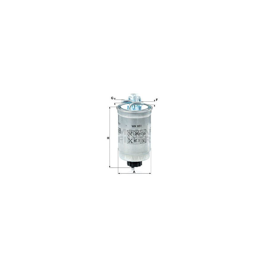 MANN-FILTER WK 851 Fuel filter for FORD Galaxy Mk1 (WGR) MPV In-Line Filter