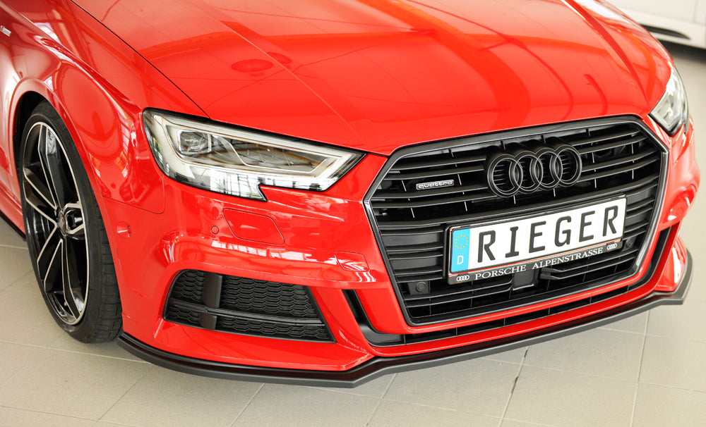 Rieger 00056811 Audi 8V Front Splitter (A3 & S3) -  Matte Black