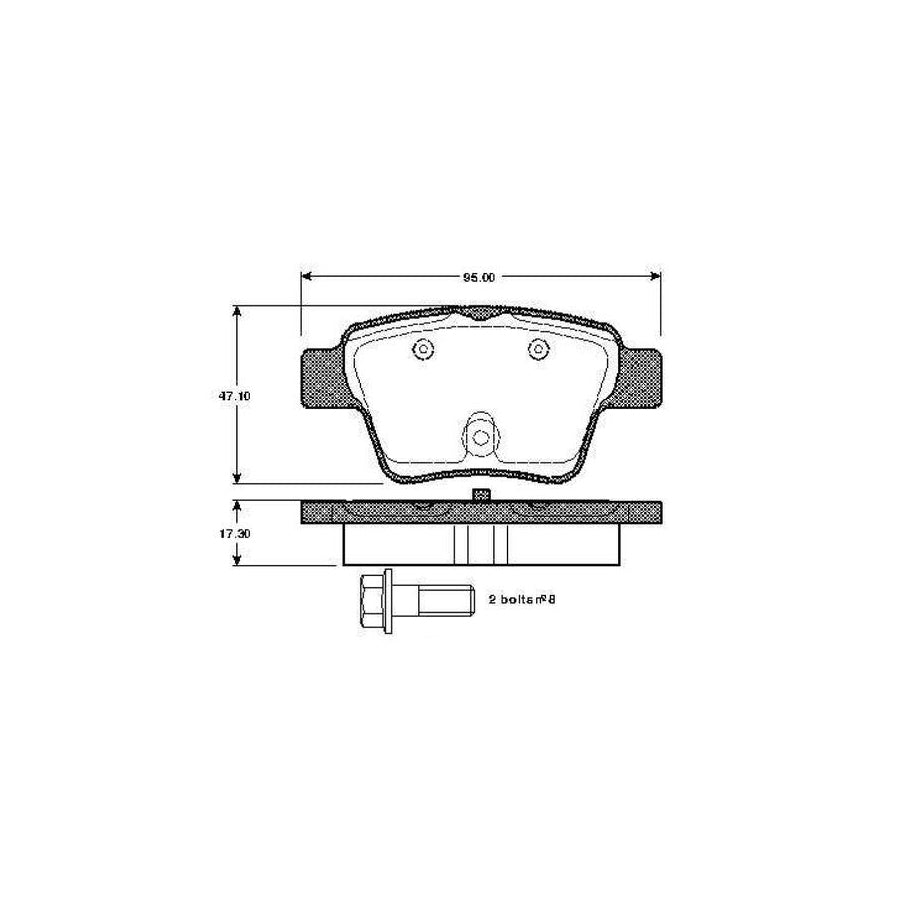 Bosch 0986Tb2896 Brake Pad Set Excl Wear Warning Contact With Bolts With Accessories