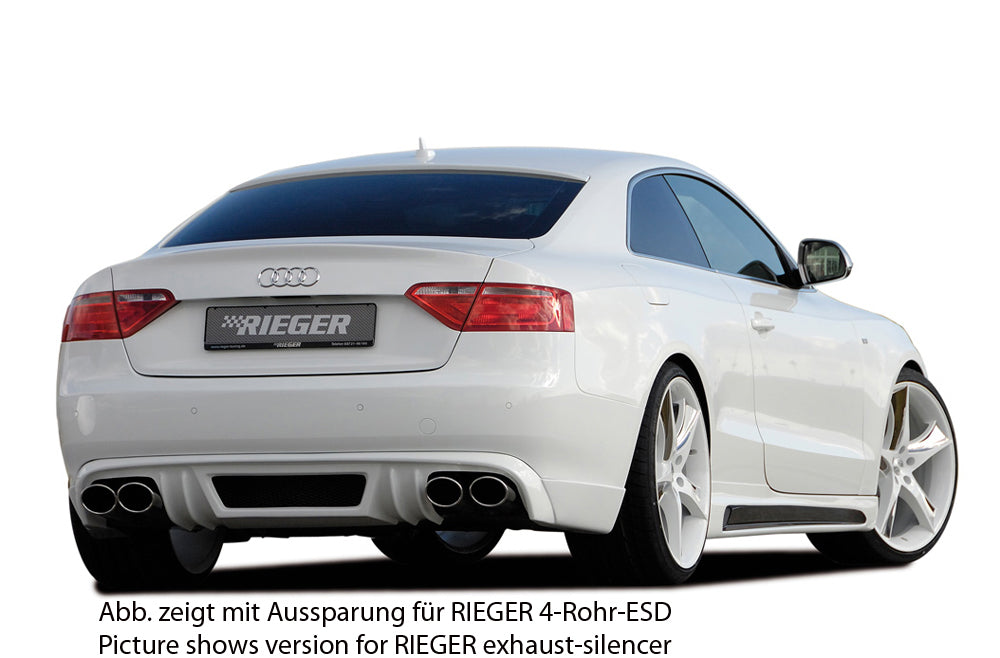 Rieger 00055419 Audi B8 B81 A5 Rear Diffuser for Original Tailpipe Left & RIght -  Matte Black