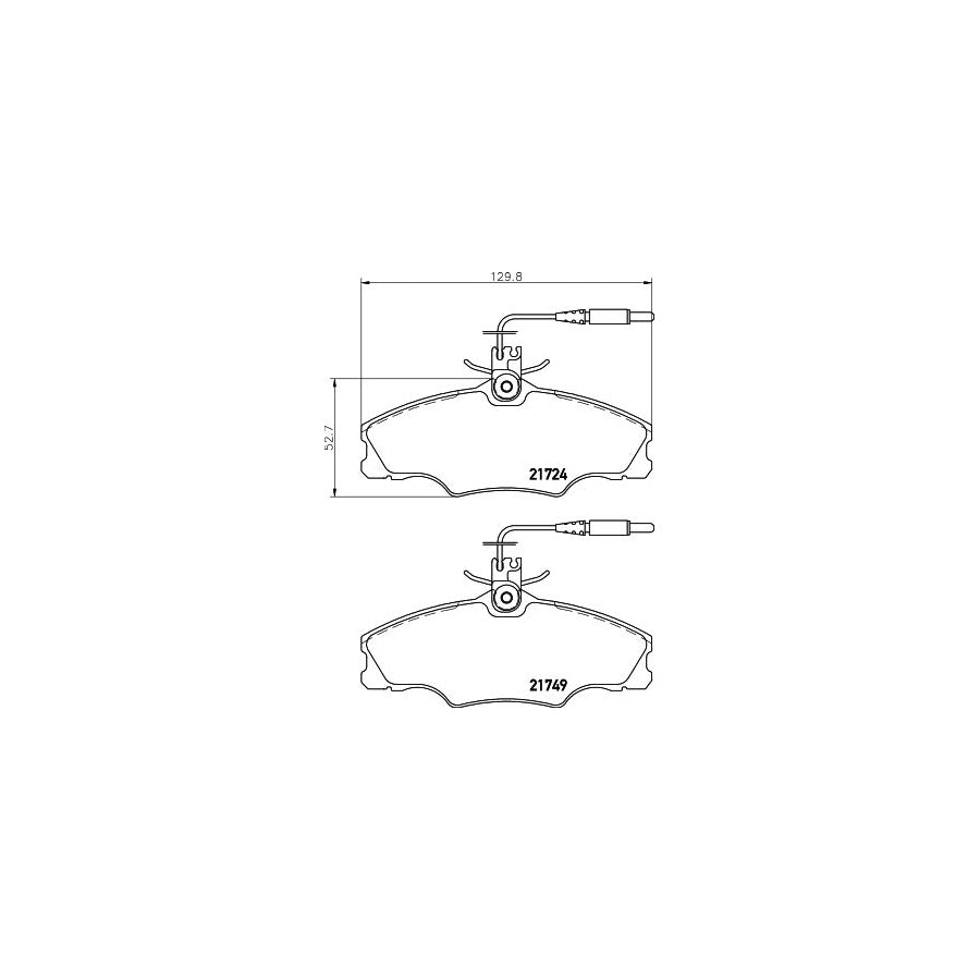 Hella 8DB 355 018 201 Brake Pad Set For Peugeot 406 With Integrated Wear Warning Contact With Brake Caliper Screws With Accessories