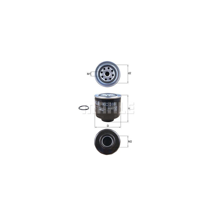 MAHLE ORIGINAL KC 388D Fuel filter for MITSUBISHI L200 / Triton IV Pickup (KA, KB) Spin-on Filter