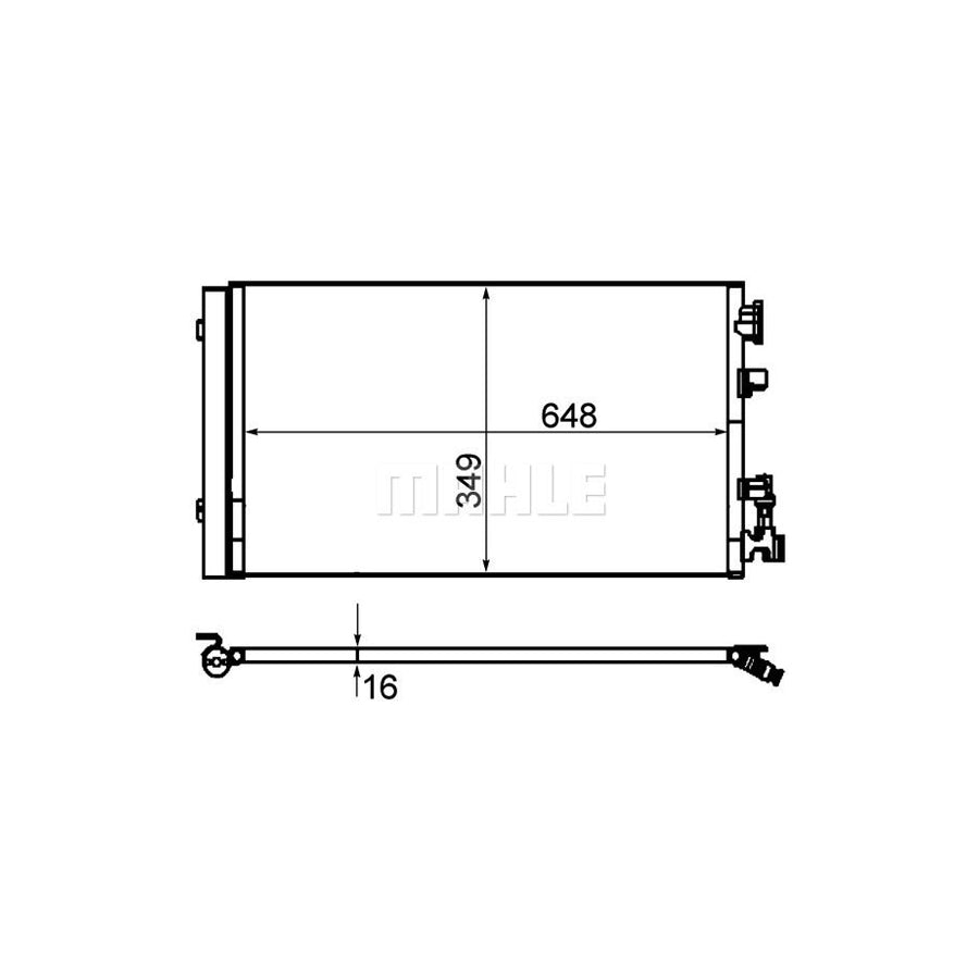 MAHLE ORIGINAL AC 630 000P Air conditioning condenser with dryer, with pressure switch
