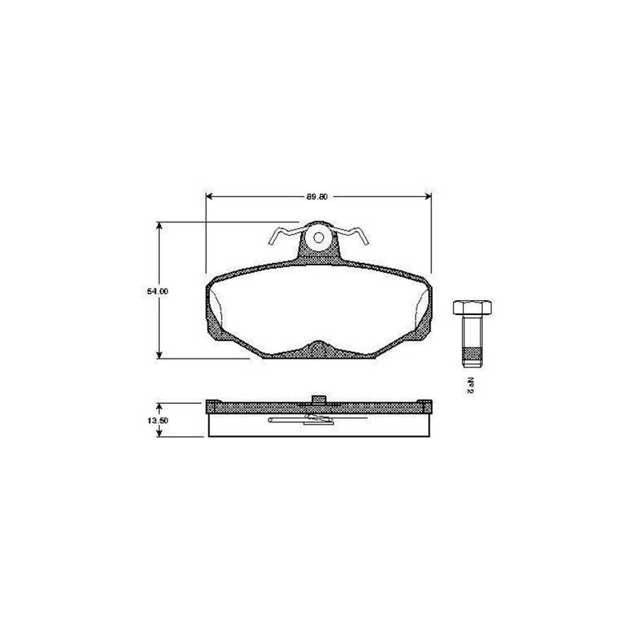 Bosch 0986Tb2104 Brake Pad Set Excl Wear Warning Contact With Bolts With Accessories