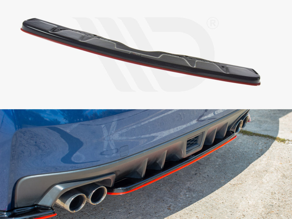 Maxton Design SUIM4WRXSTI-RD1RRED+RD1T Central Rear Splitter V.2 Subaru WRX Stifits | Duco Car Parts UK Car Parts