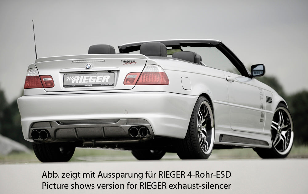 Rieger 00099824 BMW 3 Series E46 Rear Diffuser for Twin Tailpipe Left - Carbon-Look