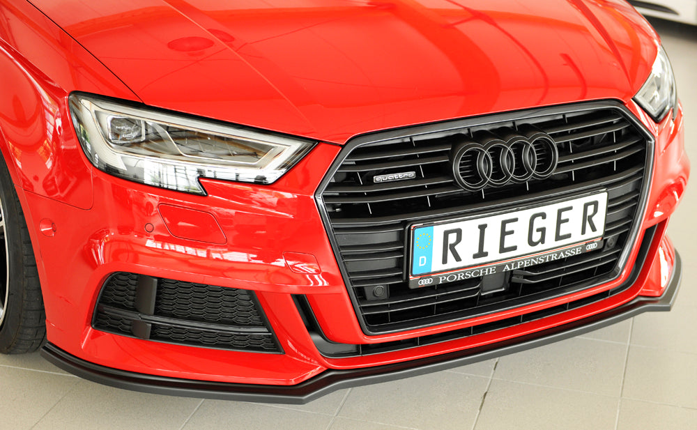 Rieger 00056811 Audi 8V Front Splitter (A3 & S3) -  Matte Black
