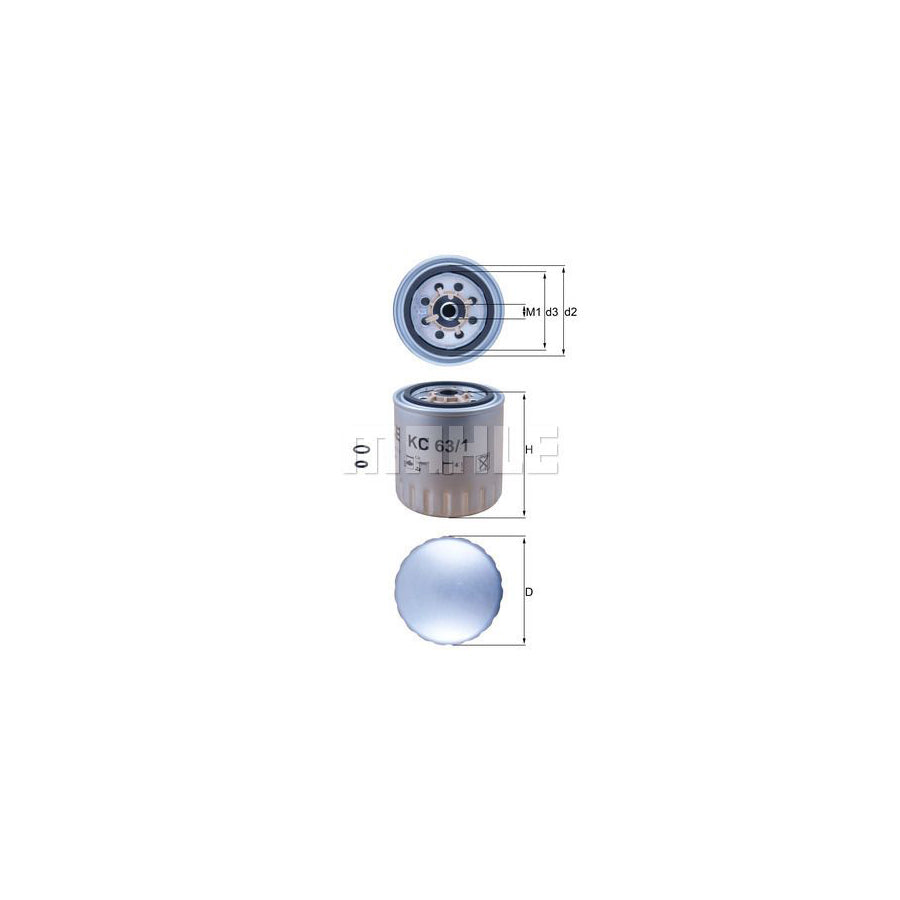 MAHLE ORIGINAL KC 63/1D Fuel filter Spin-on Filter