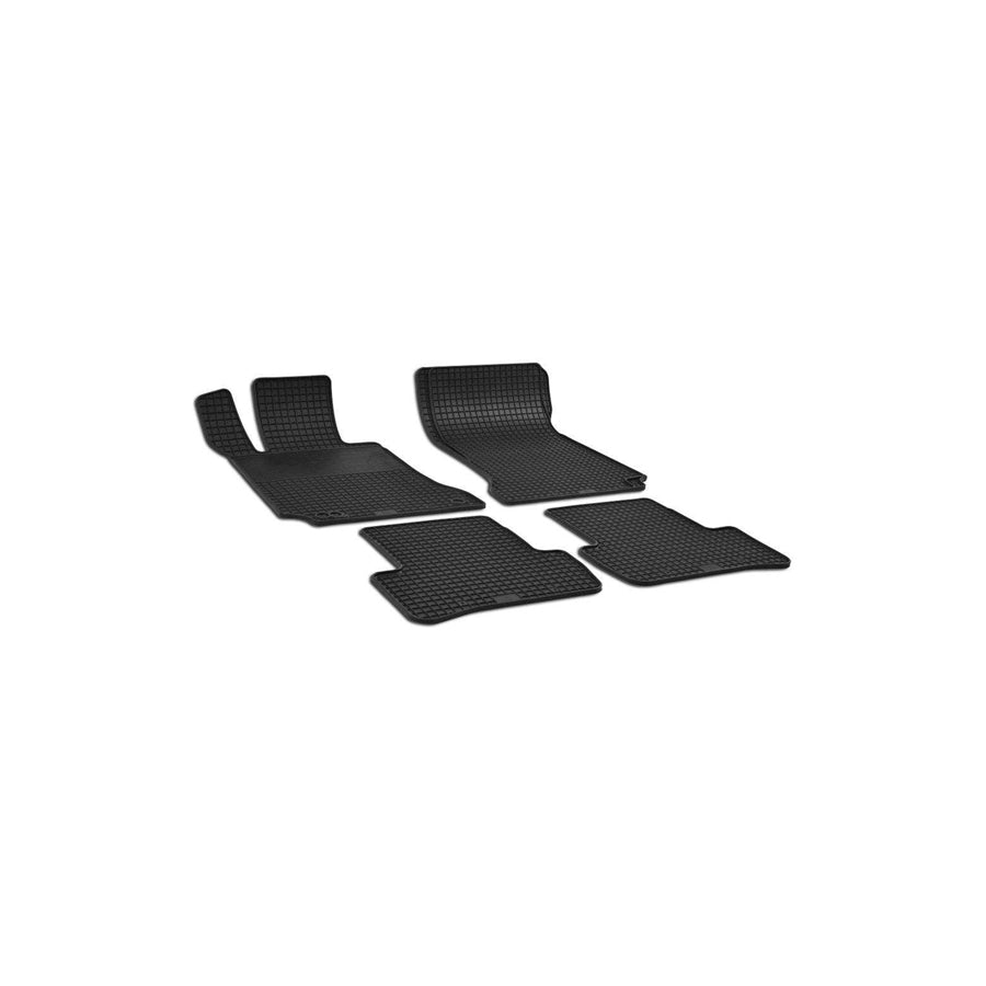 WALSER RubberLine 50872 Floor mat set Elastomer, Front and Rear, Quantity: 4, Black