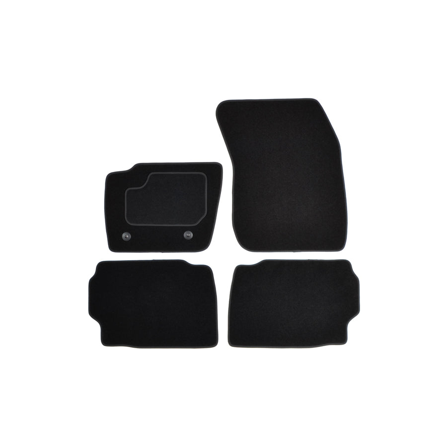 CUSTOPOL Tailored FOR256C Floor mat set for FORD Mondeo Mk4 Saloon (BA7) Textile, Front and Rear, Quantity: 4, Black