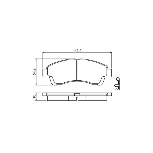 Bosch 0986494503 Brake Pad Set For Mazda B Series With Acoustic Wear Warning BP1422