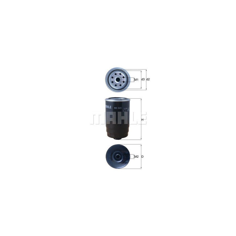 MAHLE ORIGINAL KC 623 Fuel filter Spin-on Filter