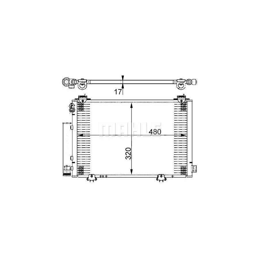 MAHLE ORIGINAL AC 385 000S Air conditioning condenser for TOYOTA YARIS with dryer