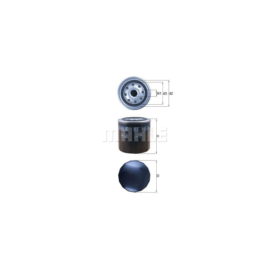 MAHLE ORIGINAL KC 59 Fuel filter Spin-on Filter