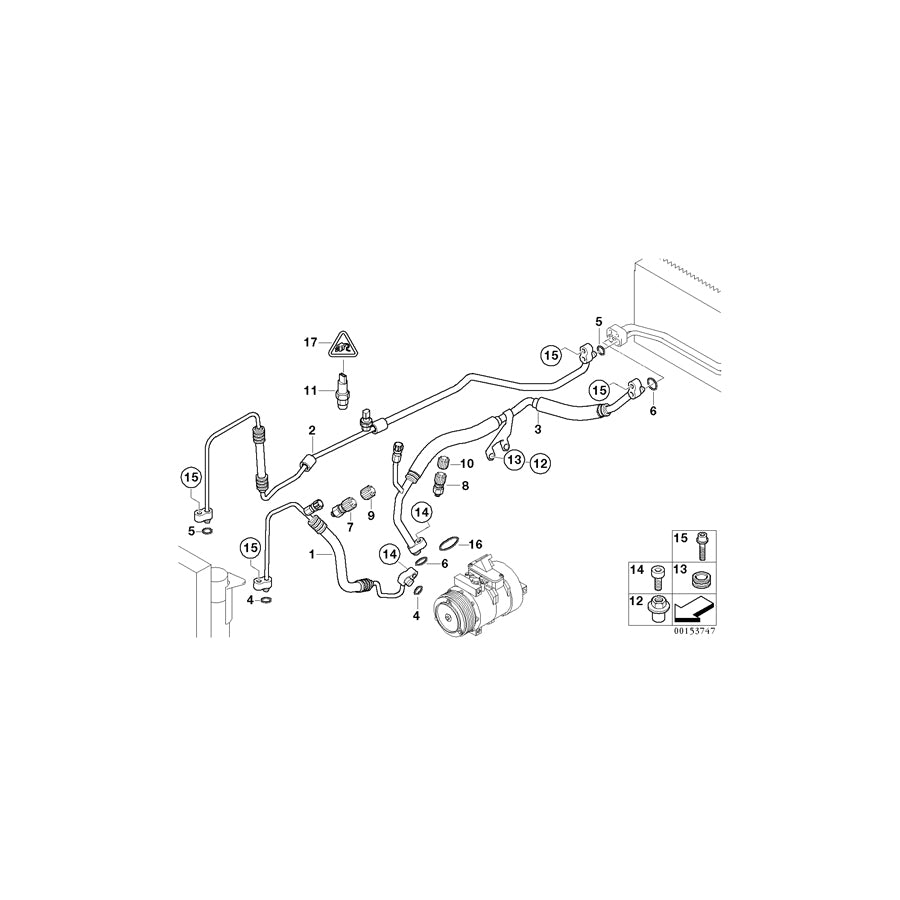 Genuine BMW 64536987111 E66 E65 E67 Pressure Hose,Condenser,Evaporator (Inc. 745Li, 735Li & 740Li) | Duco Car Parts UK Car Parts