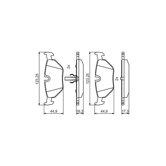 Bosch 0986495470 Brake Pad Set BP2102