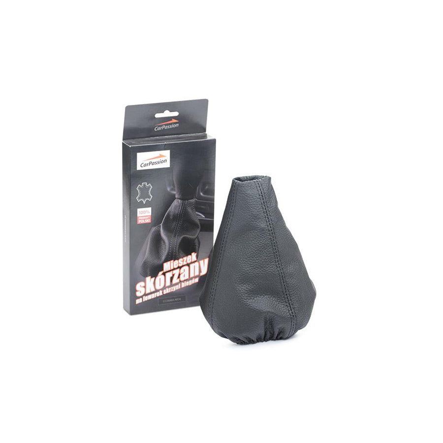 CARPASSION 10054 Gear stick gaiter Leather, Black, Universal