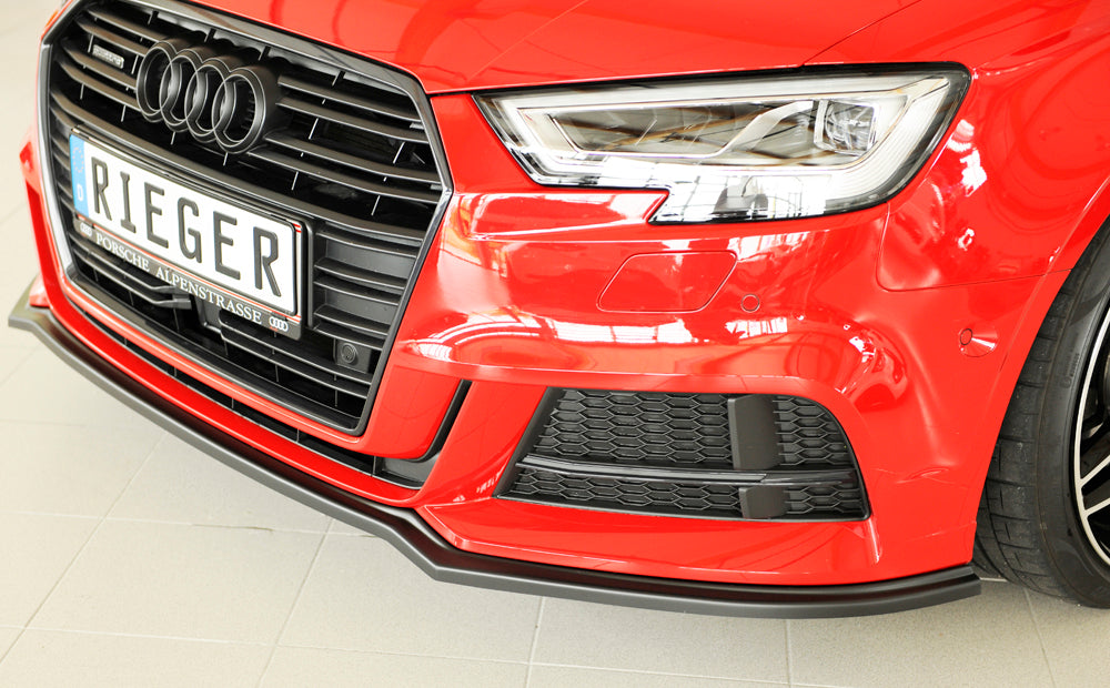 Rieger 00056811 Audi 8V Front Splitter (A3 & S3) -  Matte Black