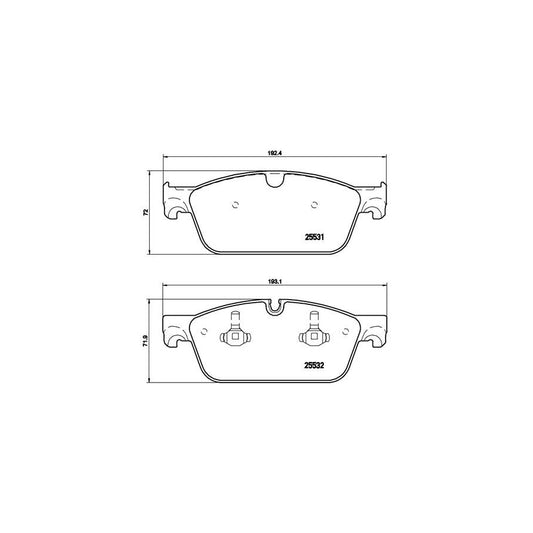 Brembo P 50 102X Brake Pad Set Prepared For Wear Indicator