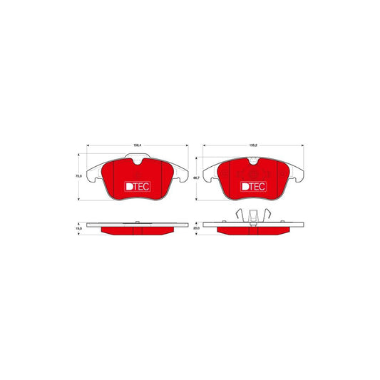 TRW Dtec Cotec Gdb1683Dte Brake Pad Set Not Prepared For Wear Indicator