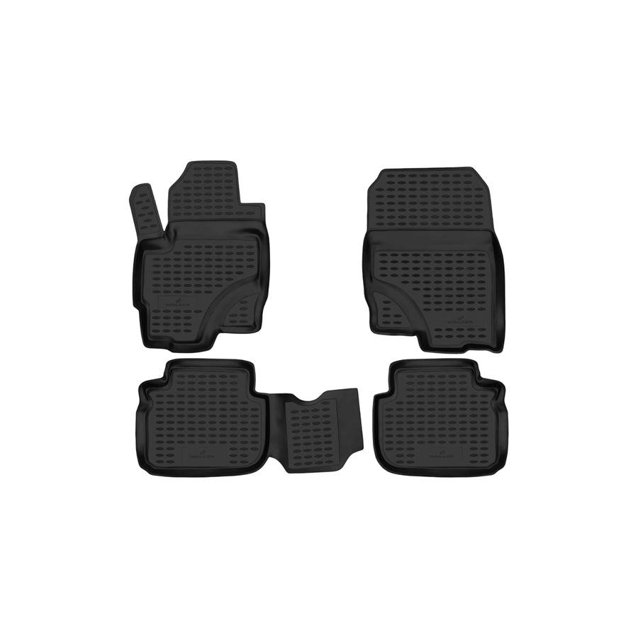 WALSER Tailored, XTR 75212 Floor mat set Elastomer, Front and Rear, Black