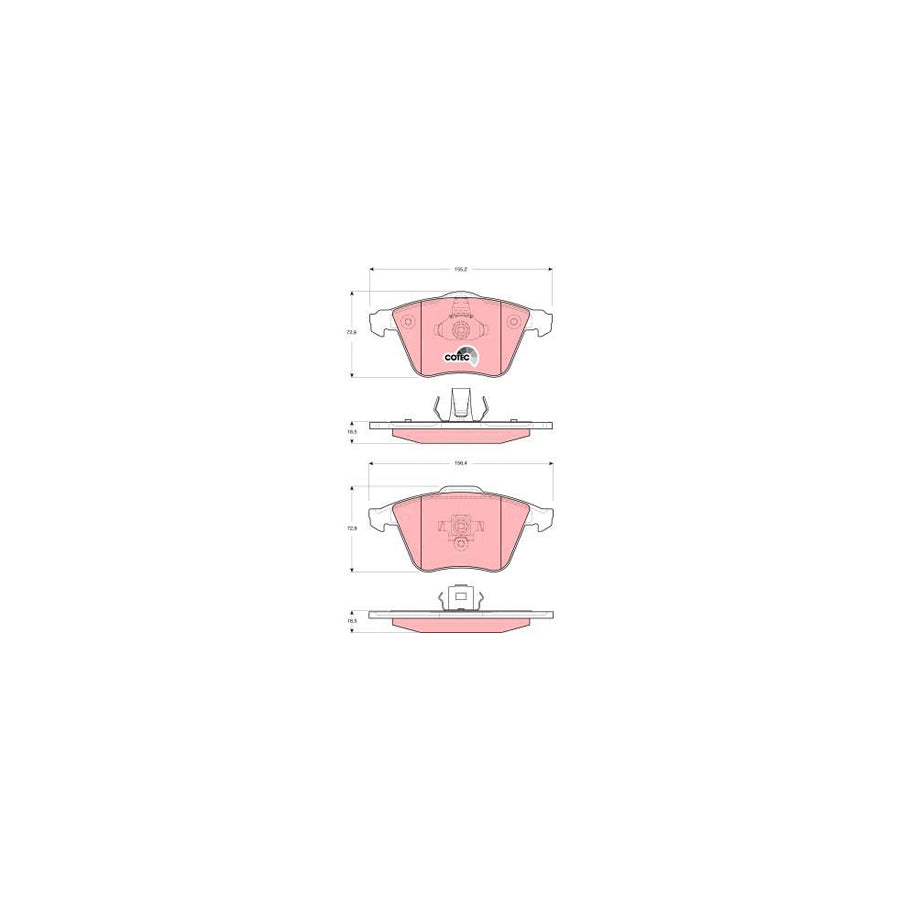 TRW Cotec Gdb1607 Brake Pad Set Not Prepared For Wear Indicator