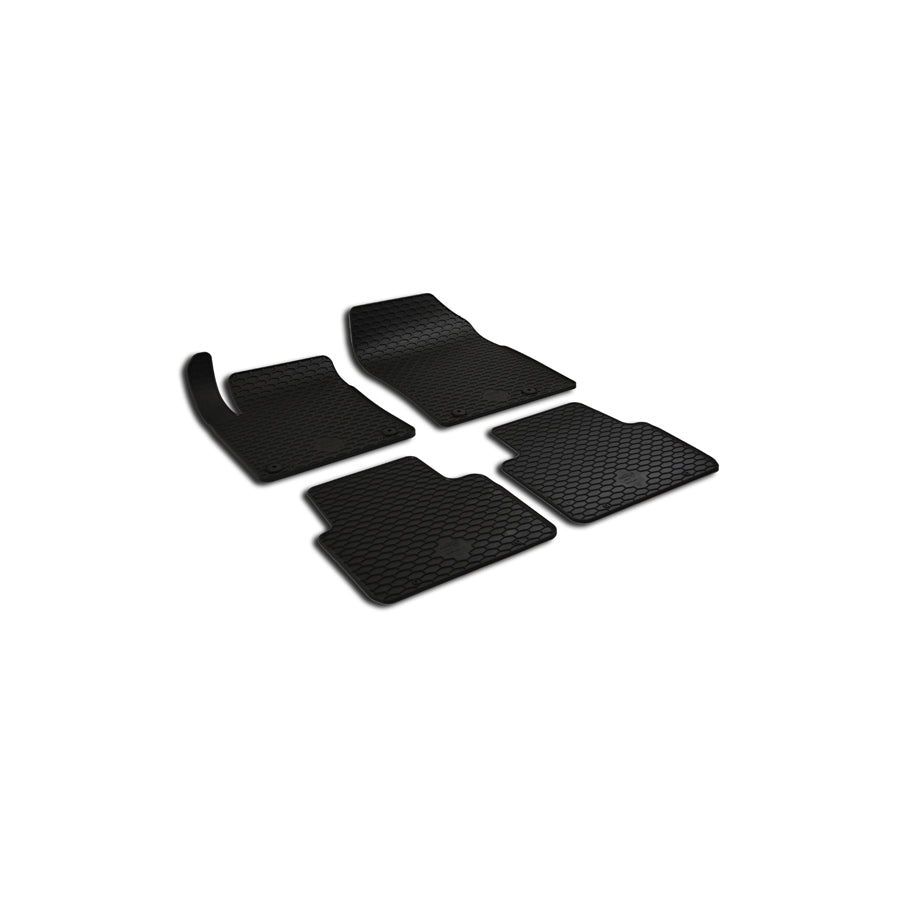 WALSER 50824 Floor mat set Elastomer, Front and Rear, Quantity: 4, Black