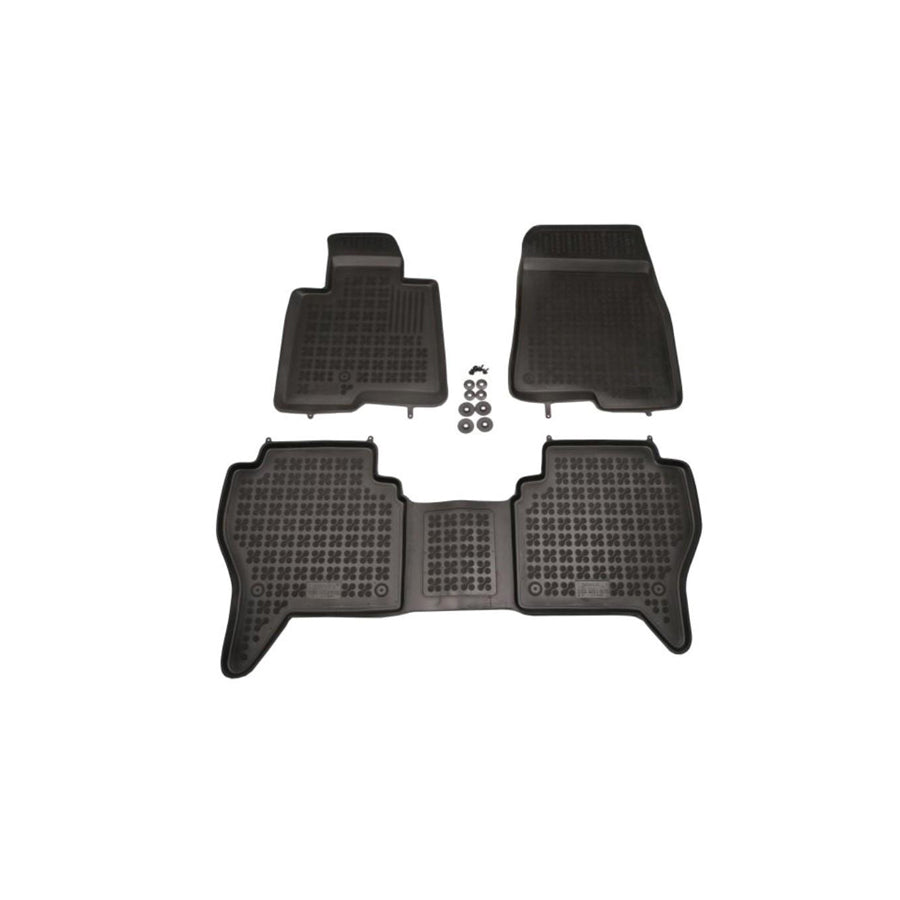 REZAW PLAST 202304 Floor mat set Elastomer, Front and Rear, Black