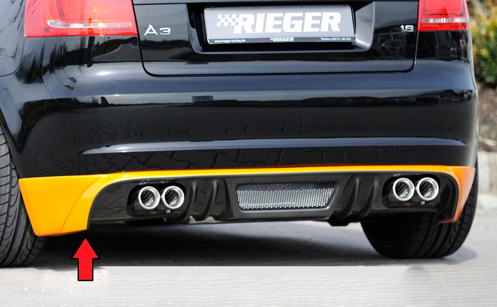 Rieger 00099838 Audi 8P A3 Rear Diffuser - Carbon-Look