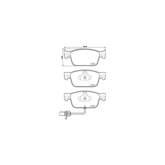 Hella 8DB 355 024 951 Brake Pad Set Incl Wear Warning Contact