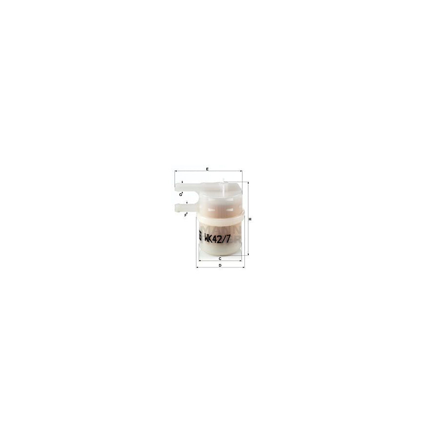 MANN-FILTER WK 42/7 Fuel filter In-Line Filter
