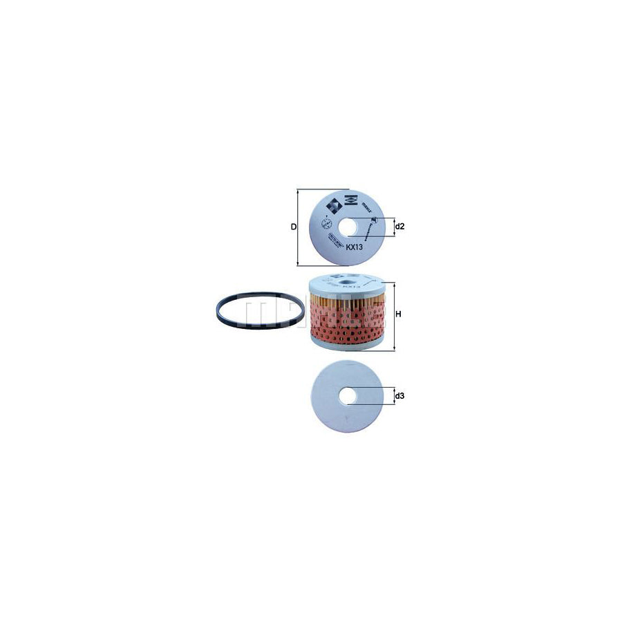 MAHLE ORIGINAL KX 13D Fuel filter Filter Insert