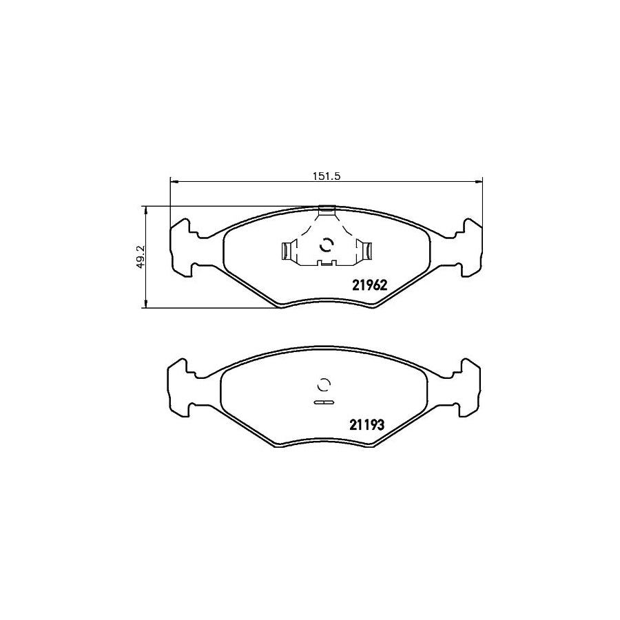 Hella 8DB 355 011 031 Brake Pad Set Not Prepared For Wear Indicator