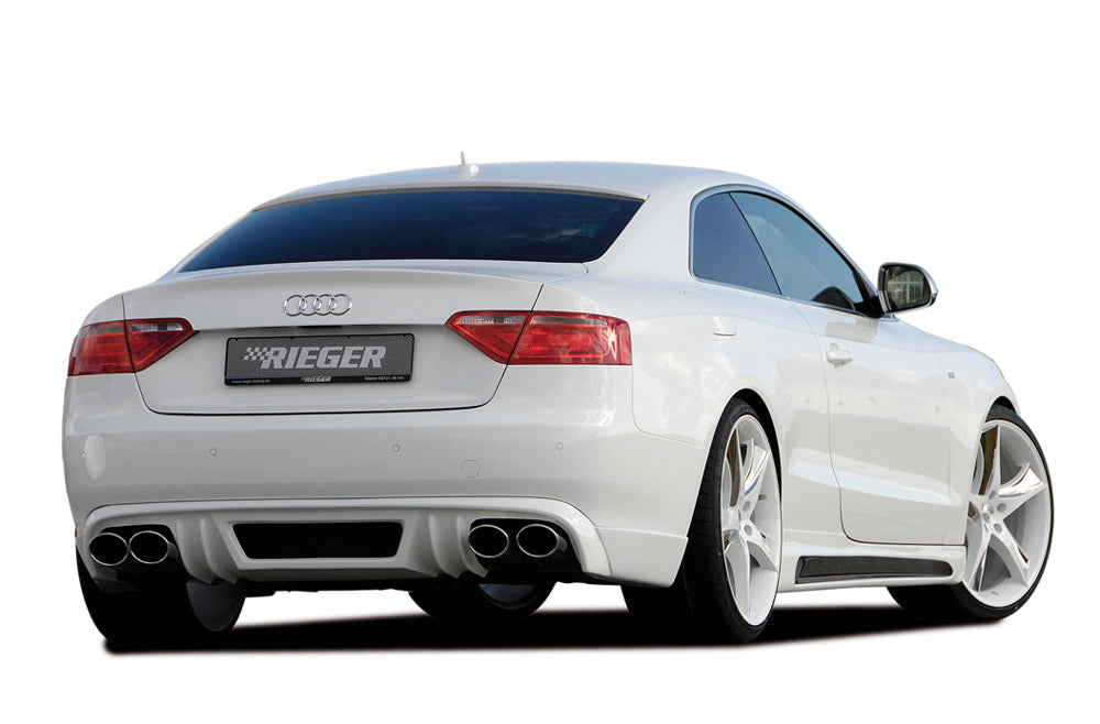 Rieger 00055418 Audi B8 B81 A5 Rear Diffuser for Twin Tailpipe Left & Right -  Matte Black
